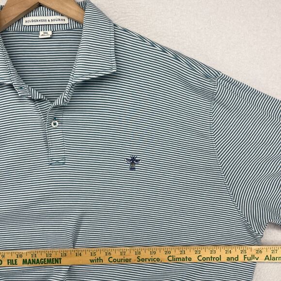 BEDFORD GOLF TENNIS CLUB Shirt Mens 2XL HOLDERNESS BOURNE Golf Polo Striped Gray - Picture 12 of 14